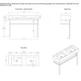 Floor-standing double marble console sink with towel rack Foscoe