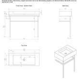 Carrara marble single console washbasin with towel rail Foscoe