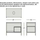 Standing under-washbasin cabinet with drawers Obera