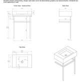 Arabescato single marble console washbasin with towel rail Foscoe