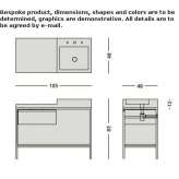 Standing under-washbasin cabinet with drawers Pelsall