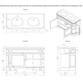 Free-standing double wooden washbasin cabinet with doors Pozos