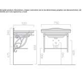 Aluminum washbasin cabinet for wall mounting Polutla