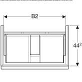 Wall-mounted washbasin cabinet with drawers Elstead