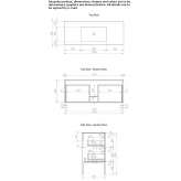 Wooden washbasin cabinet with drawers and integrated washbasin Caseda