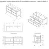 Wooden washbasin cabinet with drawers and integrated washbasin Reeuwijk