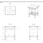 Floor-standing stainless steel console sink Aston