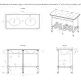 Floor-standing stainless steel console sink Aston