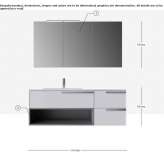 Wall-mounted washbasin cabinet with drawers Karosta