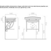 Aluminum washbasin cabinet for wall mounting Polutla
