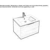 Wall-mounted washbasin cabinet with drawers Fristad