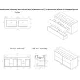 Double wooden washbasin cabinet with integrated washbasin Mayrtup