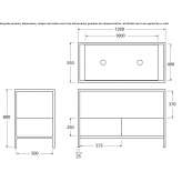 Double washbasin cabinet with drawers Altadena