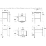 Single washbasin cabinet with drawers Donnery