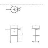 A floor-standing stainless steel washbasin cabinet with a towel rack Villarta