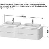 Double wall-mounted washbasin cabinet with drawers Aksdal