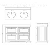 Double under-washbasin cabinet made of MDF with drawers Mackovec