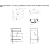 Floor-standing washbasin cabinet in melamine-coated chipboard with integrated washbasin Laholm