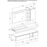 Wall-mounted washbasin cabinet with drawers Tornio