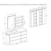 Single HPL washbasin cabinet with towel rack Seiffen