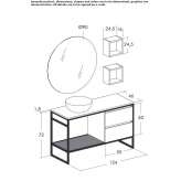 Free-standing oak washbasin cabinet Galizana