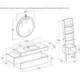 Single wall-mounted washbasin cabinet with drawers Seiffen