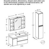 Wall-mounted washbasin cabinet with doors and drawers Lapa