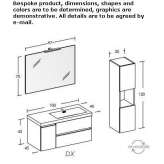 Wall-mounted washbasin cabinet with doors and drawers Lapa