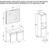 Wall-mounted washbasin cabinet with doors Lapa