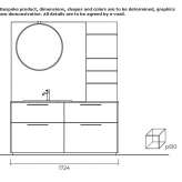 Single washbasin cabinet with drawers Romuli