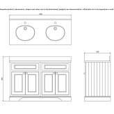 MDF double washbasin cabinet with doors Mackovec