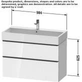 Wall-mounted washbasin cabinet with drawers Beuna