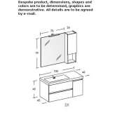 Wall-mounted washbasin cabinet with doors and drawers Lapa