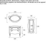 Washbasin cabinet with drawers Moche