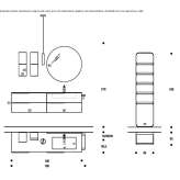 Sectional laminate washbasin cabinet with integrated washbasin Panaci