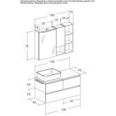 Wall-mounted washbasin cabinet with drawers Tornio