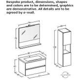 Wall-mounted washbasin cabinet with drawers Lapa