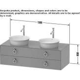 Double, wooden washbasin cabinet with drawers Truckee