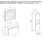 Wall-mounted washbasin cabinet with drawers Lapa