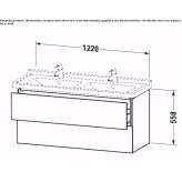 Double washbasin cabinet with drawers Isparta