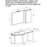 Wall-mounted washbasin cabinet with doors Tornio