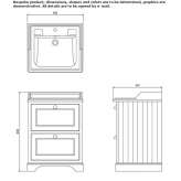 Wooden washbasin cabinet with drawers Piaxtla