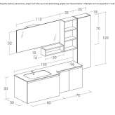 HPL washbasin cabinet with a mirror Seiffen