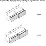 Laminam® sectional wall-mounted washbasin cabinet with drawers Stebleve