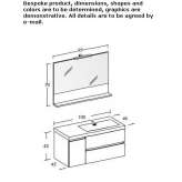 Wall-mounted washbasin cabinet with doors and drawers Lapa