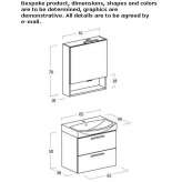 Wall-mounted washbasin cabinet with drawers Hurigny