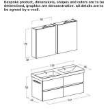 Wall-mounted washbasin cabinet with drawers Hurigny