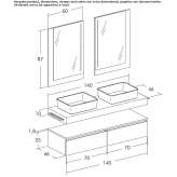 Sectional double washbasin cabinet Tornio