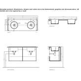 Double wall-mounted washbasin cabinet made of chipboard with integrated washbasin Sedlec