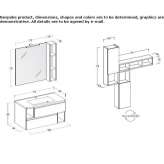 Wall-mounted washbasin cabinet with drawers Lapa